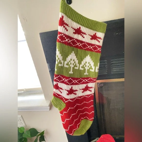 🎄Large Knit Christmas Stocking with🌲 & 🌟 19.5” - Picture 2 of 6